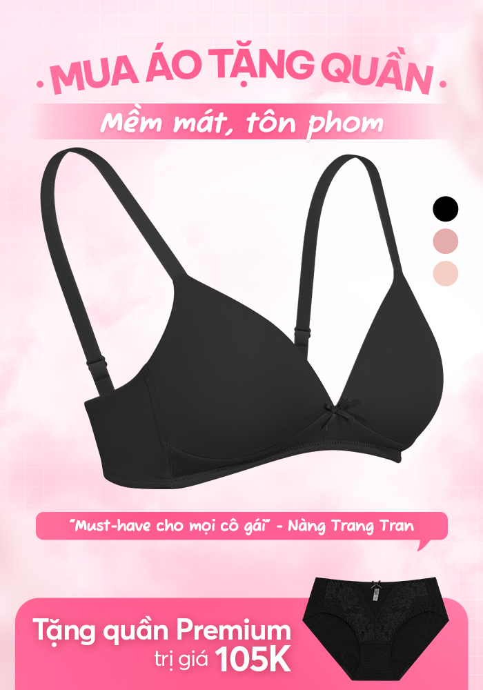 Áo Ngực LOC PREMIUM Basic Thun Lạnh  -  Đen 