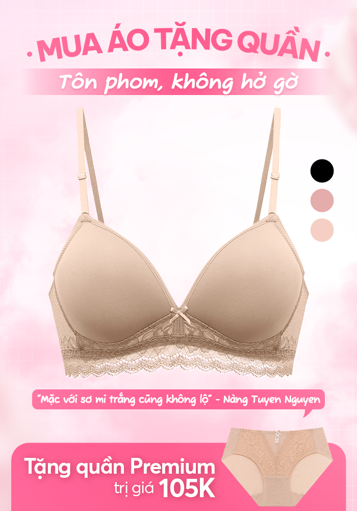 Áo Ngực LOC PREMIUM Bọc Cup Trơn Hoa Lâm  -  Da 