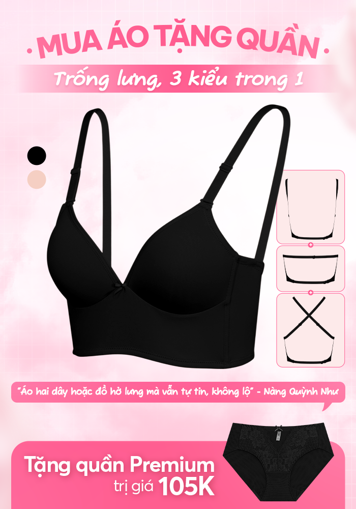 Áo Ngực LOC PREMIUM Trống Lưng Thun Lạnh  -  Đen 
