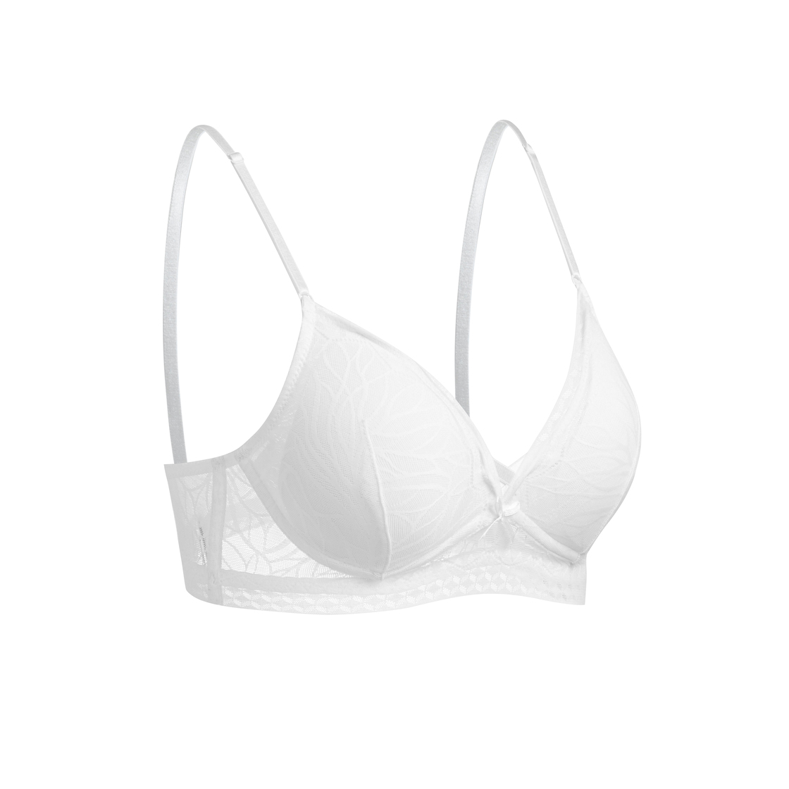 Áo Ngực Cup Đơn Tròn X Ngực - Trắng Hoa Mộc