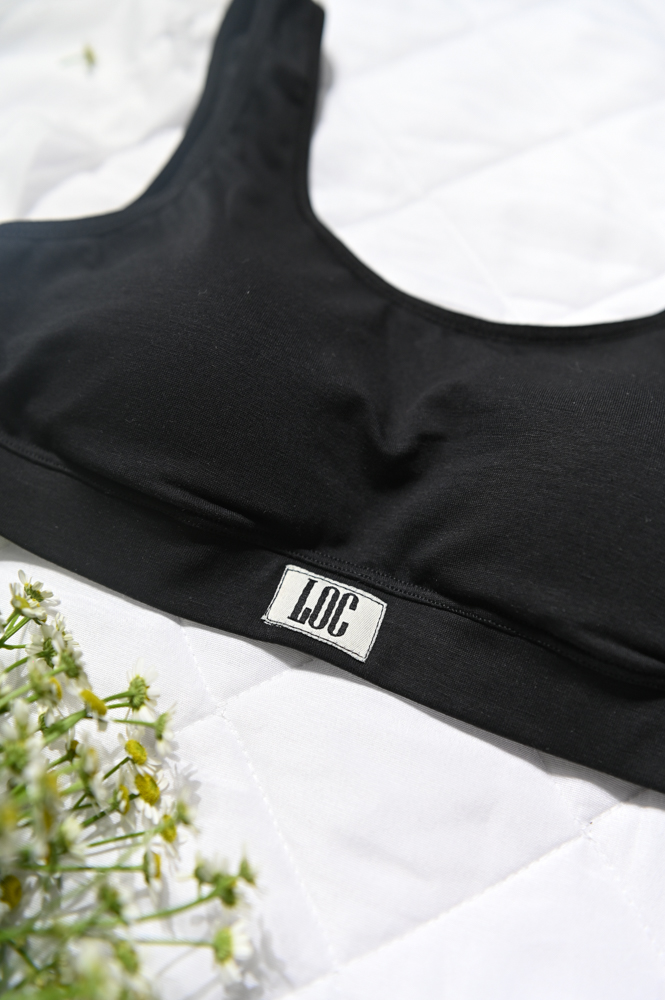 Áo Bra Top LOC Cotton Basic - Đen