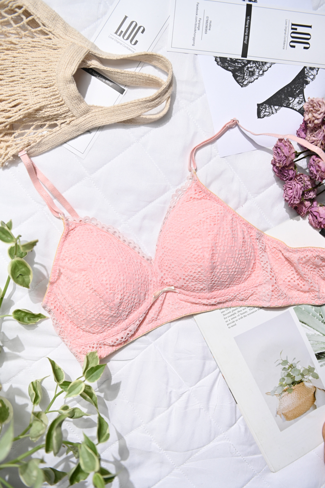 Áo Ngực LOC Cup Đơn Tròn Mút Rời  -  Hồng Kate 