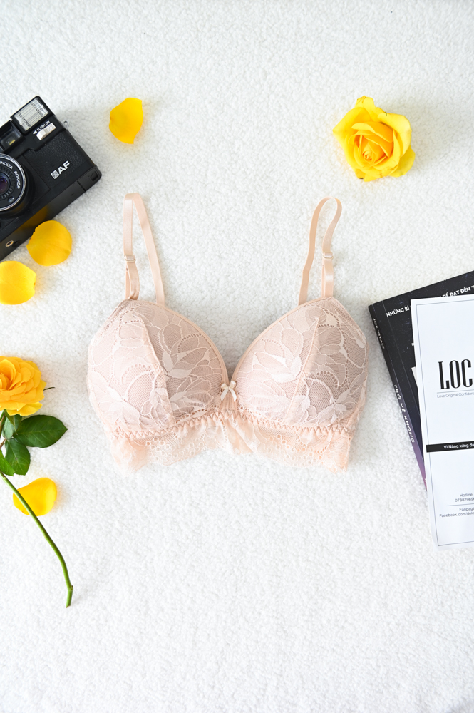 Áo Ngực LOC Chân Ren Bọc Cup Mút Liền  -  Mộc Sa 