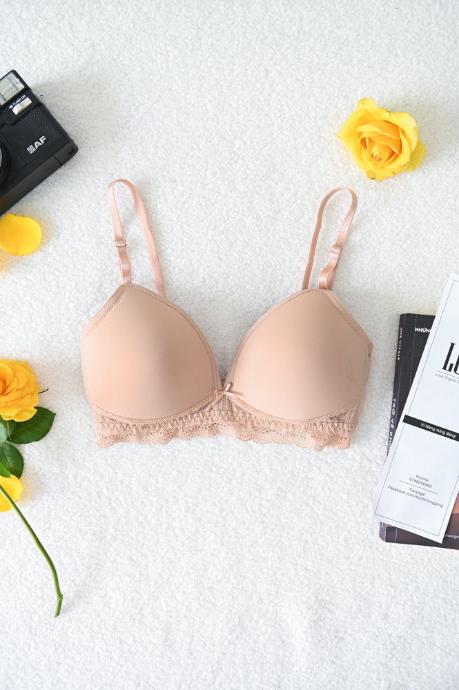 Áo Ngực LOC PREMIUM Bọc Cup Trơn Hoa Lâm  -  Da 