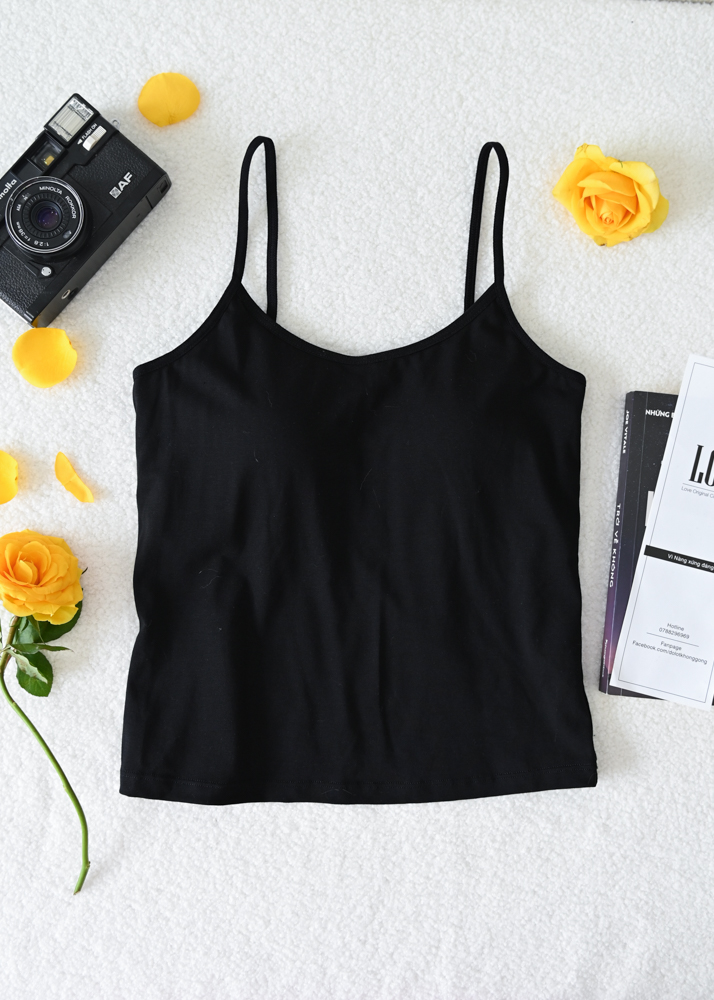 Áo Thun 2 dây LOC Có Mút Ngực  -  Đen 