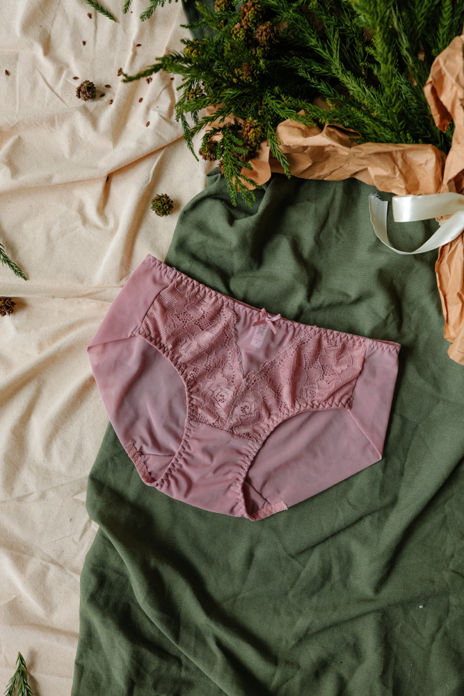 Quần Lót Premium Bikini Lưới Phối Ren Trà My  -  Hồng 