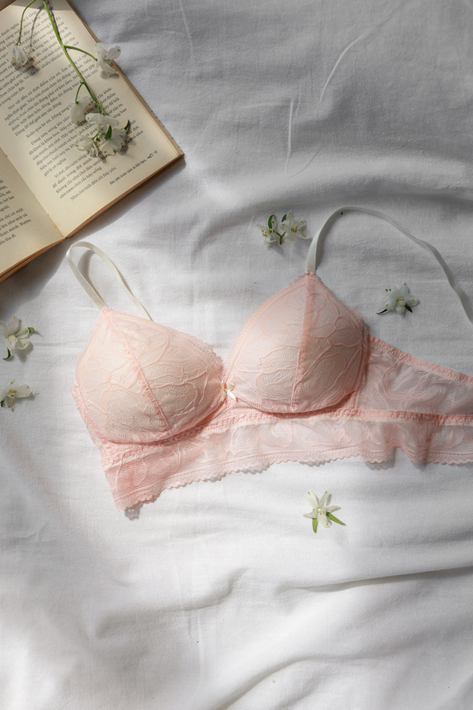 Áo Ngực LOC Chân Ren TD Mút Liền  -  Đào Sa 