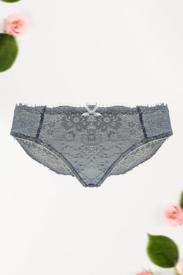 Quần Bikini Lưng Vừa - Xám Ánh Trắng