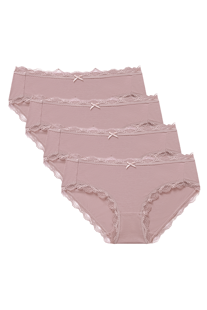 Combo 4 Quần Lót Cotton Phối Ren  -  Hồng 